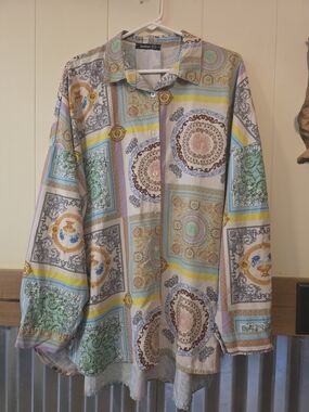 Multicolor Printed Button-Up Shirt